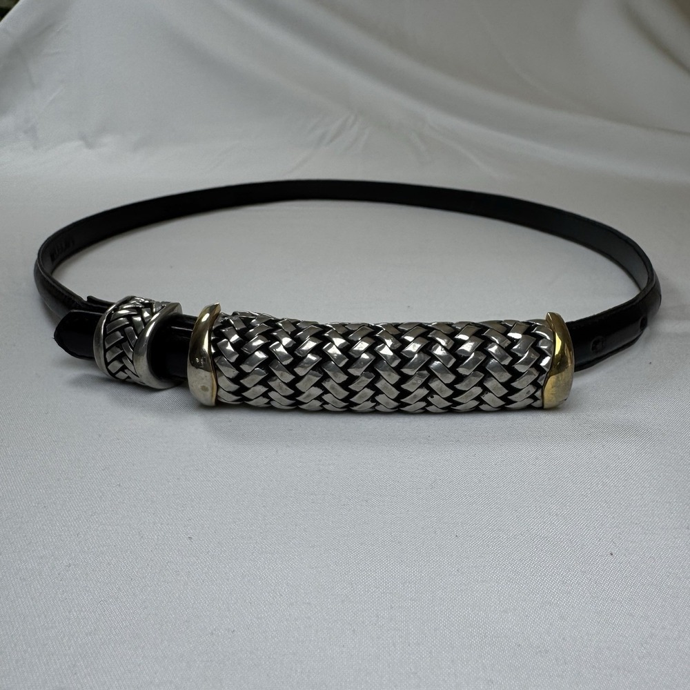 Vintage Vicenza Women's Italian Calfskin Belt Size 28 Buckle